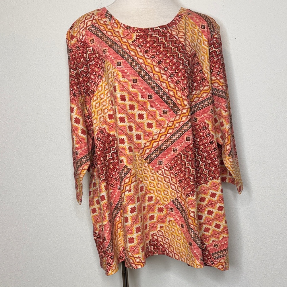 D&co. Canyon Retreat size 3X Women's Geometric Print Blouse